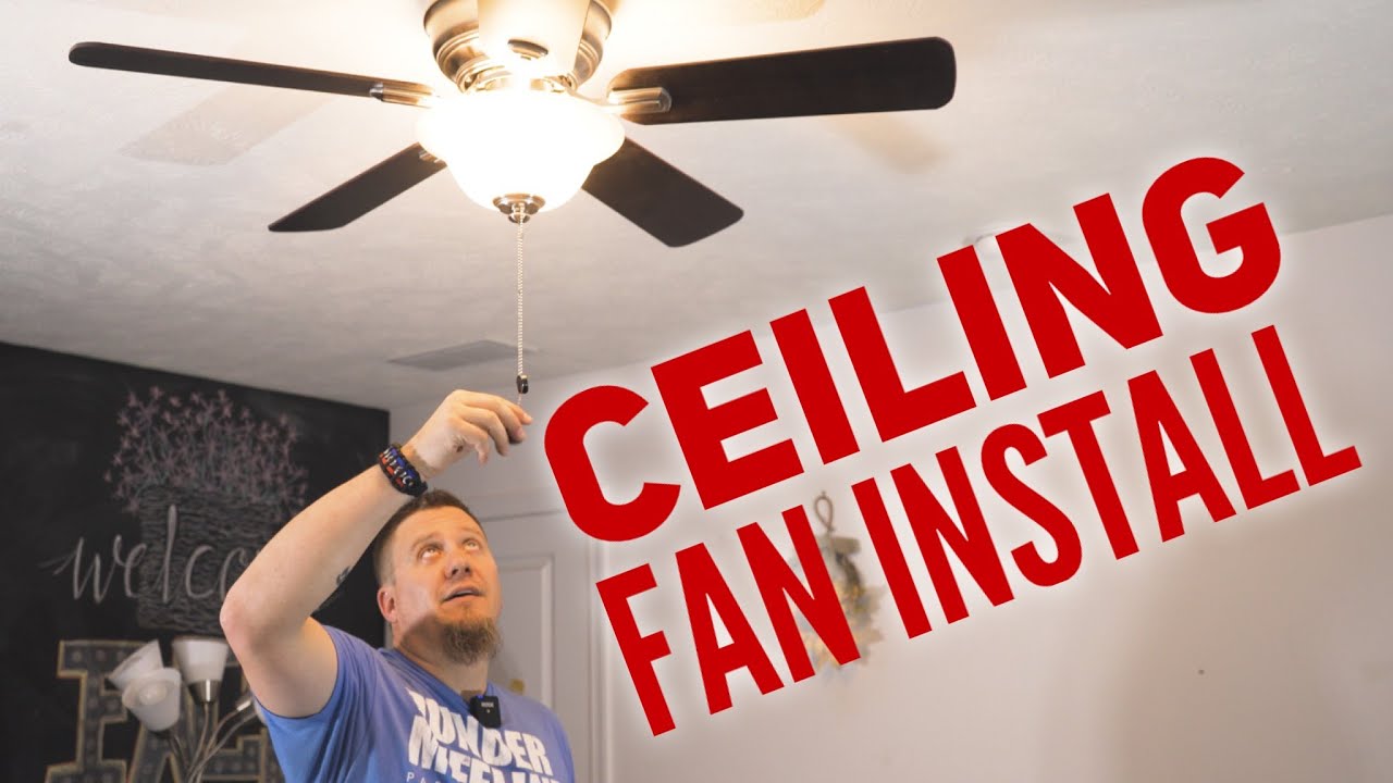 How To Install A Ceiling Fan From An Existing Light Fixture Youtube