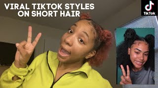 Testing VIRAL TikTok Hairstyles on SHORT Natural Hair!!!
