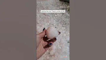 Heavy Hail Storm Leaves Huge Ice Balls #shorts