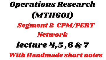 Mth601 lecture 4 ,5,6, 7 || CMP(critical path method) || Operations research || OneStepToSucess