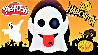 Huevo Sorpresa Gigante de Halloween Fantasma Emoji de Plastilina Play doh en Español