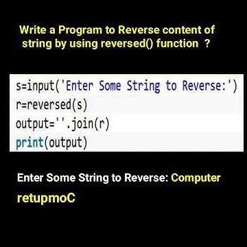 WAP to Reverse a string using reversed() function in Python ? #reverse ...