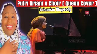 Putri Ariani x Choirs REACTION | Bohemian Rhapsody ( Queen Song Cover ) HUT TRANSMEDIA 22 LIVE