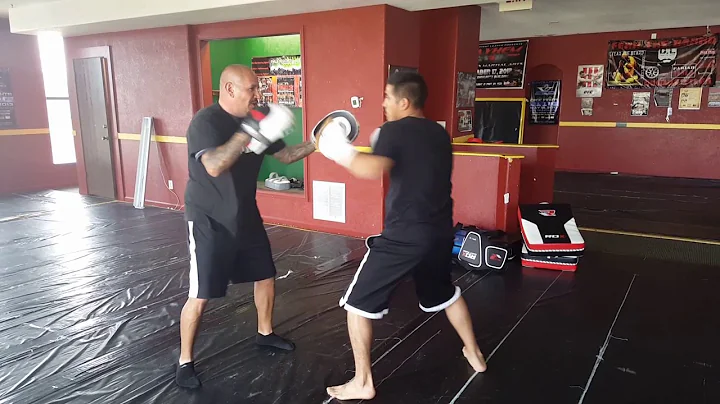 Tony Placencia and myself workin the mitts