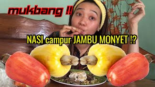 Waow mukbang nyleneh !? Difarina makan nasi pake Jambu monyet ‼️