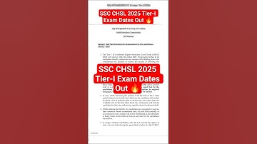 SSC CHSL 2025 Tier-I Exam Dates Out 🔥 ssc chsl exam date 2025 #sscchsl #sscchsl2025