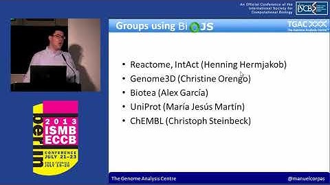 BioJS: An Open Source JavaScript Framework for Biological Data... - Manuel Corpas - ISMB/ECCB 2013