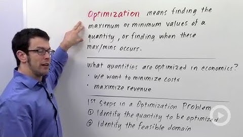 Optimization Problems: Applications to Economics