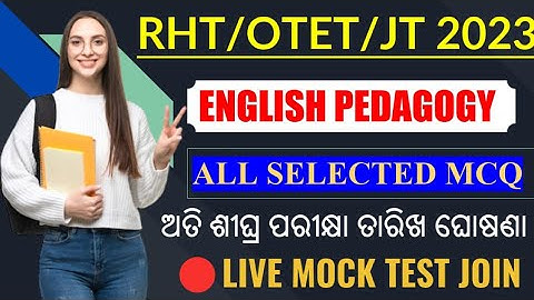 English Pedagogy All Selected MCQ || 🔴Live Mock Test Join Now || RHT/OTET/JT 2023