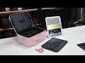 Travel makeup bag case with led light mirror