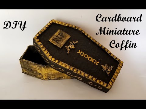 DIY Cardboard Miniature Coffin / Halloween craft / Halloween decorations / How to make mini Coffin