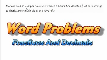Word Problems With Fractions And Decimals