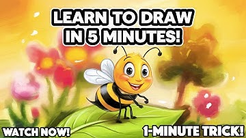 How to Draw a Realistic Honey Bee in Just 1 Minute – Easy Bee Drawing Trick!