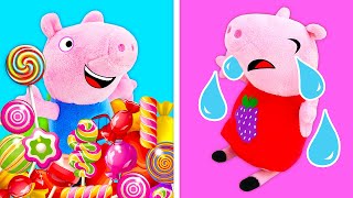 Peppa Pig ve George şekerleme alamıyor!! Çizgi film oyuncak videoları!