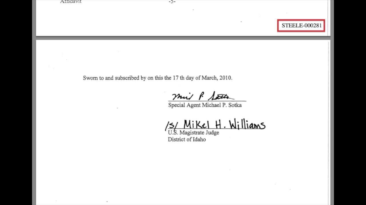 Sotka's Affidavit and Search Warrant In Steele Case