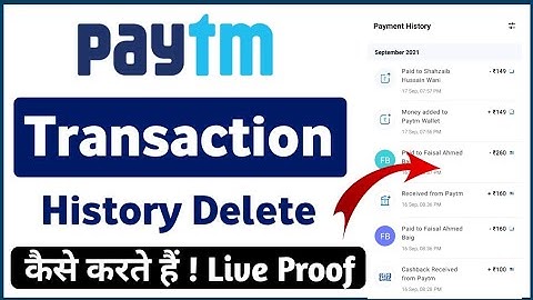 Delete Paytm Transaction History - How to delete paytm payment history - Delete #paytm history