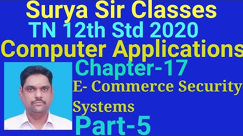 12th Std Computer Applications Chapter 17 E-Commerce Security Systems Part-5
