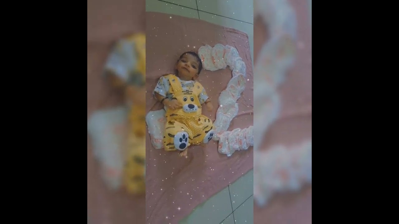 2nd Month Baby Photoshoot idea at home Diaper theme baby photoshoot