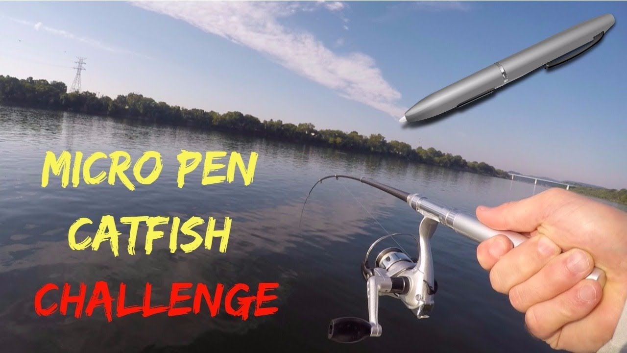 Catching Catfish In MICRO PEN Fishing Rod Challenge!? 