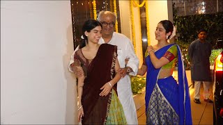 Janhvi Kapoor And khushi kapoor Celebrate Diwali with Her Father Bony Kapoor