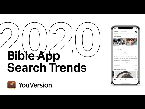 The 2020 YouVersion Bible App Search Trends shows a progression of the top words and phrases people searched within the Bible App throughout the year.