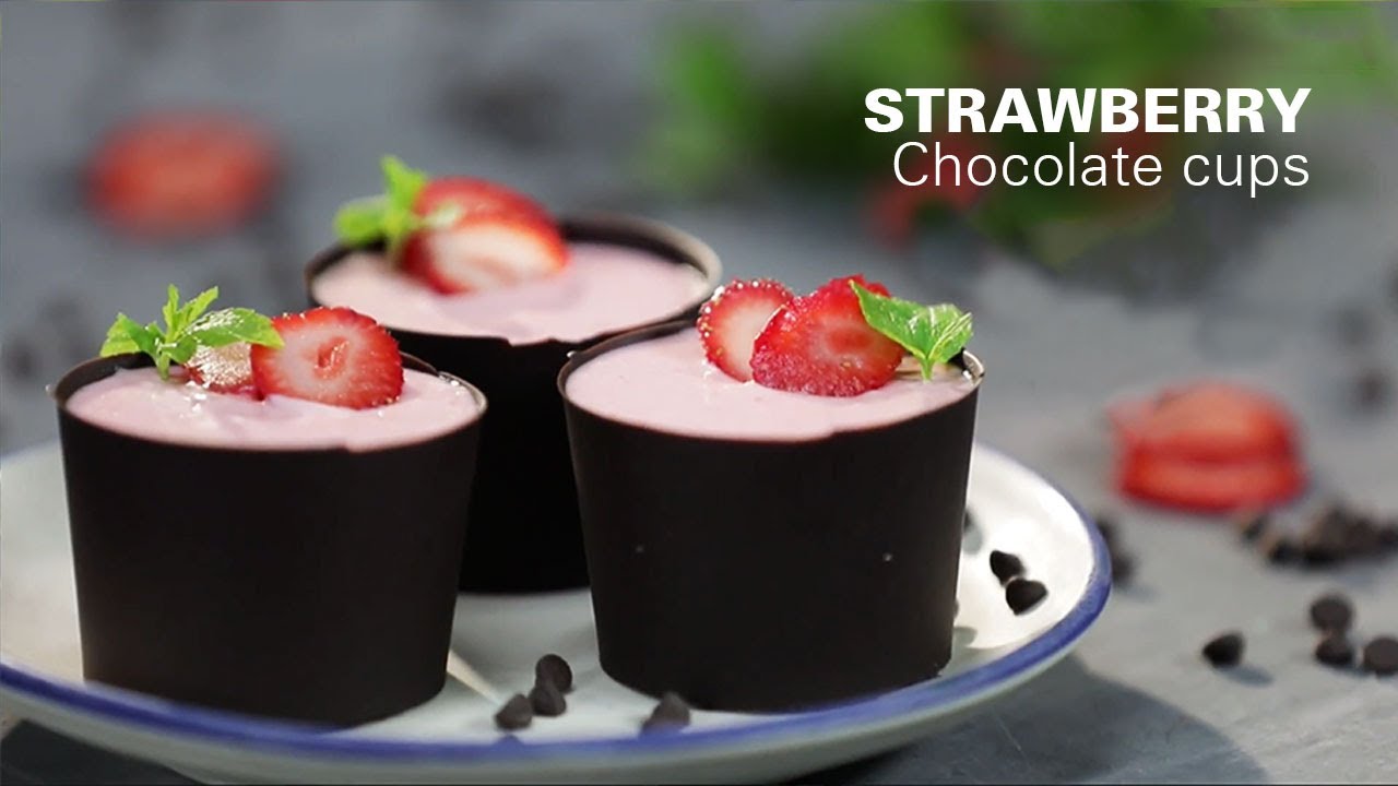 How to make Strawberry Chocolate Cups |  Chef Kunal Kapur Recipe