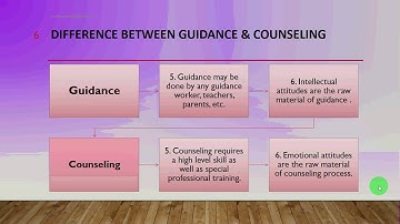 DIFFERENCE BETWEEN GUIDANCE AND COUNCELING