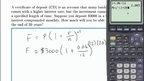 Finance Example: Future Value with Compound Interest (CD)