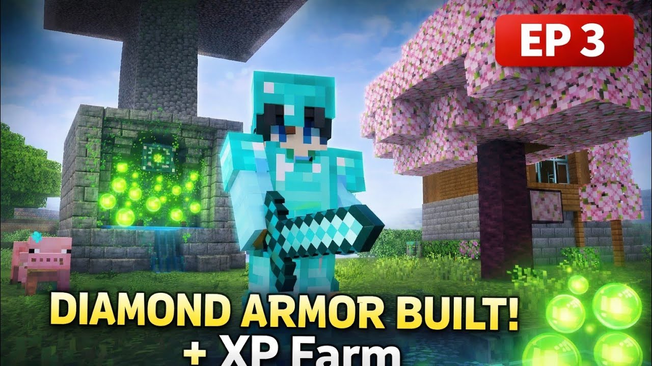 Minecraft Survival EP 3 😱 | Diamond Armor Ready! |OP Mob XP Farm Bana Diya |