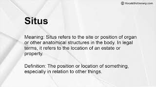 Situs Meaning