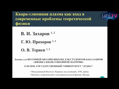 ВЕСЕННЯЯ ОНЛАЙН-ШКОЛА. «КВАРК-ГЛЮОННАЯ ПЛАЗМА КАК ВХОД В СОВРЕМЕННЫЕ ПРОБЛЕМЫ ТЕОРЕТИЧЕСКОЙ ФИЗИКИ»