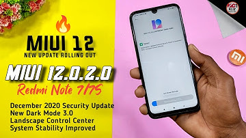 Redmi Note 7/7s New Update Rolling Out MIUI 12.0.2.0 | Dark Mode 3.0 Enable | New Control Center⚡⚡