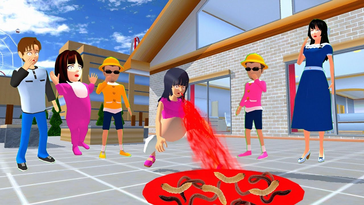 Mio Muntah Darah! 😱 Ada Banyak Belatung dan Cacing Semua Panik | Sakura School Simulator
