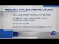 Emergency cold weather shelters opening in Middle TN