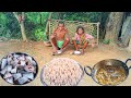 100 year old grandma cooking FISH CURRY and eating || traditional lifestyle of rural old people
