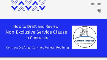 How to Draft and Review Non-Exclusive Service Clause in Contracts| Contract Drafting|Contract Review