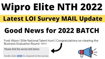 Wipro NTH 2022 Big Update | New Process of Getting LOI From Wipro Team | How to Fill Survey Form