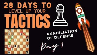 28 Days To MASTER LEVEL Chess Tactics! || ANNIHILATION OF DEFENSE || Day 1