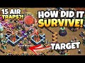 Blimp pulled 15 air traps  tornado and survived no way clash of clans esports