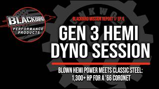 Blackbird Performance Gen 3 Hemi Dyno Session Ep 6: Blown Hemi Power  for a 1,300+ HP ’66 Coronet