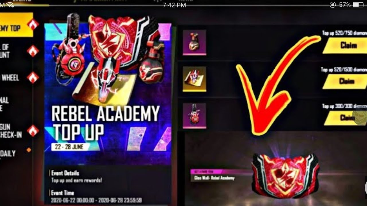 New Topup Event In Garena FREE FIRE || NEW GLOOWALL ...