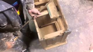 Skips Custom Refinishing.... Refinishing an old green Dry Sink.