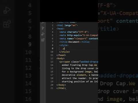 First Letter Dropcap HTML CSS #shorts