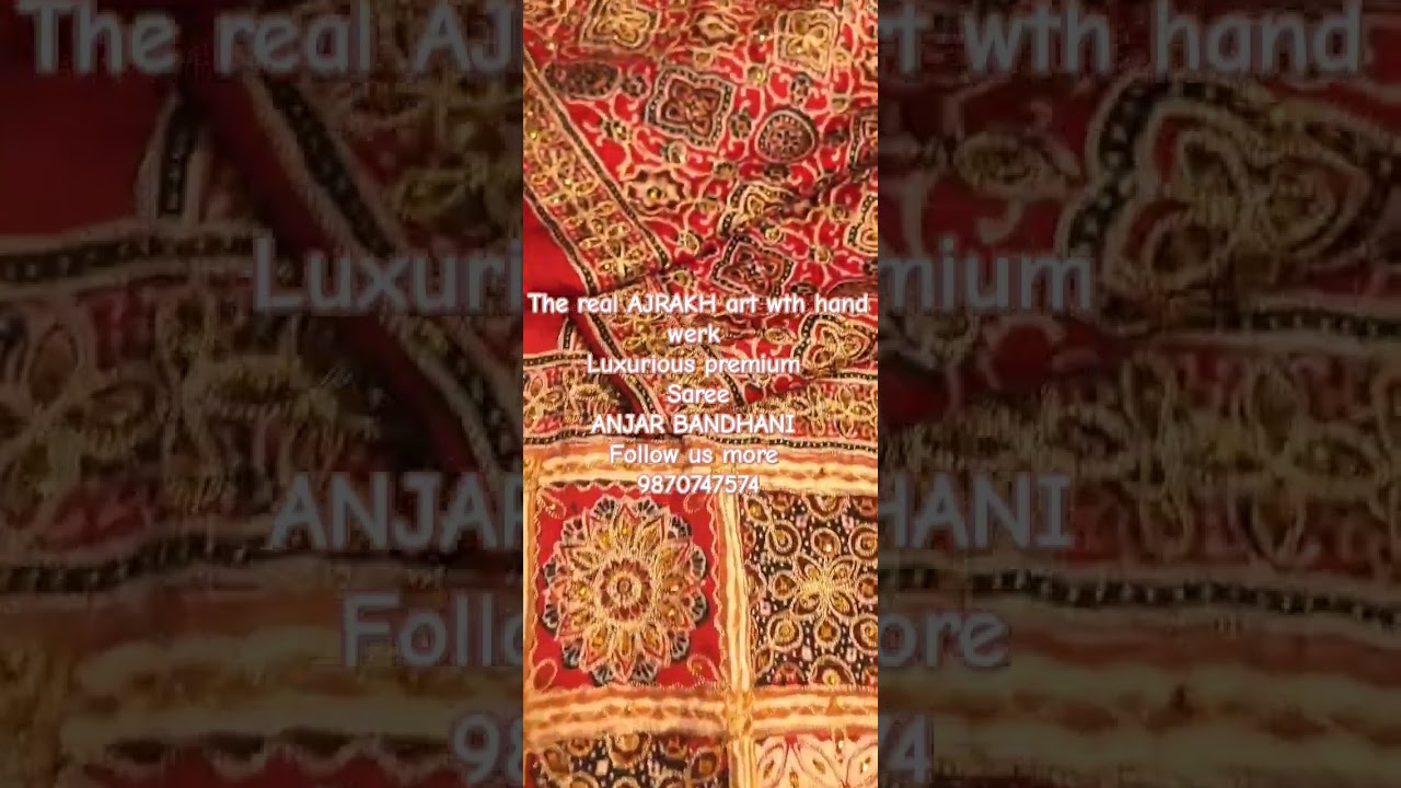 the real AJRAKH art of Kutch  luxurious premium glamorous wedding  Bandhani handicraft product