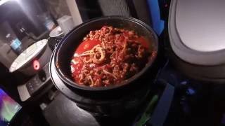 Cooking spaghetti in the truck