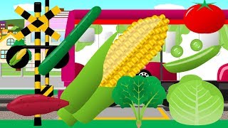 変な音がする野菜踏切Part2 | Kids Learning vegetables names | 知育アニメ