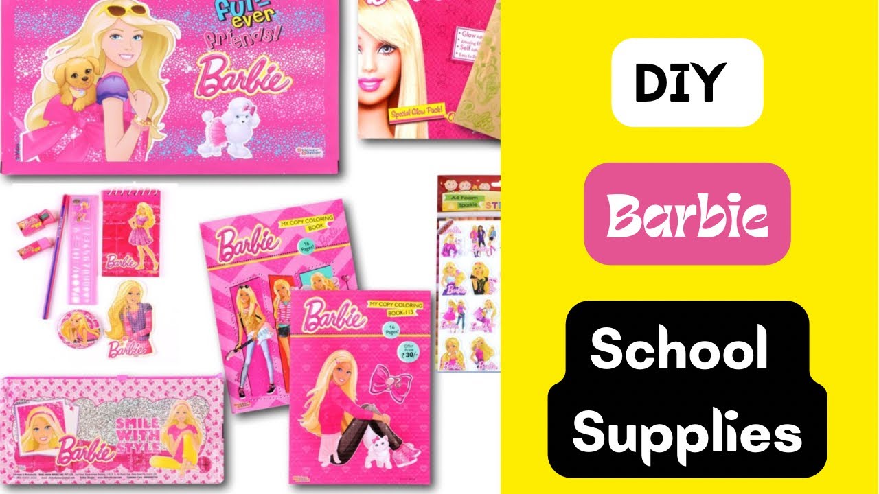 3 DIY Barbie School Supplies / Easy Paper Craft / School Supplies - YouTube