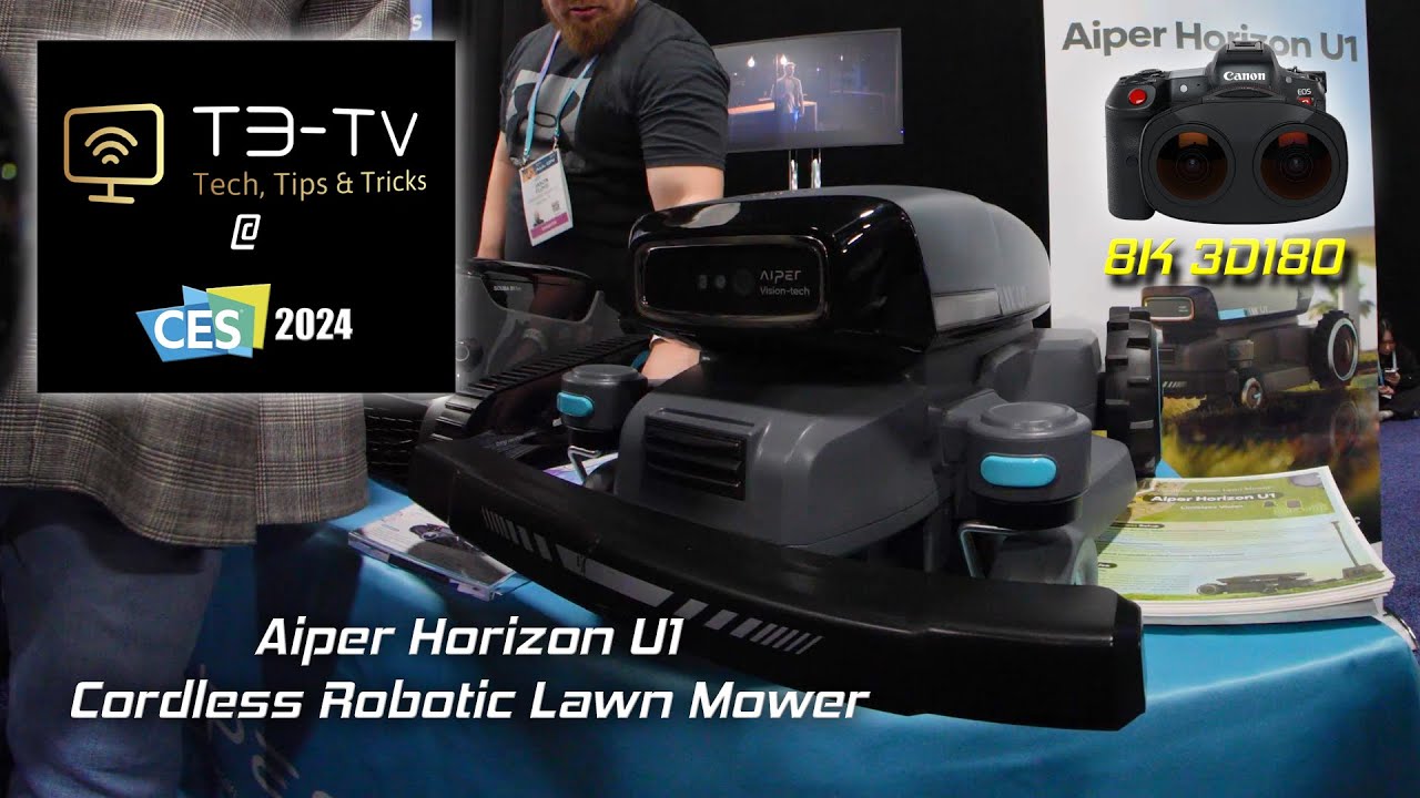 CES 2024 Unveiled Aiper Robotic Lawn Mower (8K 3D VR180) YouTube