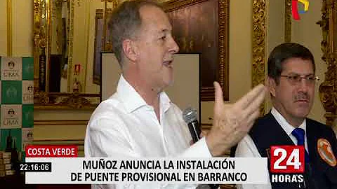 Muñoz anuncia instalación de puente provisional que conectará Barranco con playas