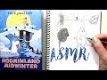 ASMR Sketching Sounds and Reading a Moomin Book || Soft Spoken (Finnish Accent)